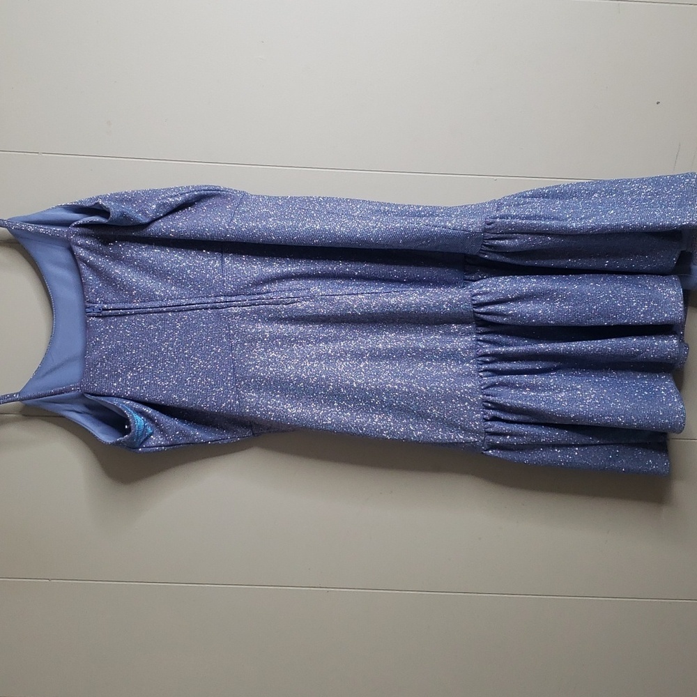 Rare Edition Perwrinkle Shimmer Ruffle Bottom Sleeveless Dress 16 - Picture 6 of 7